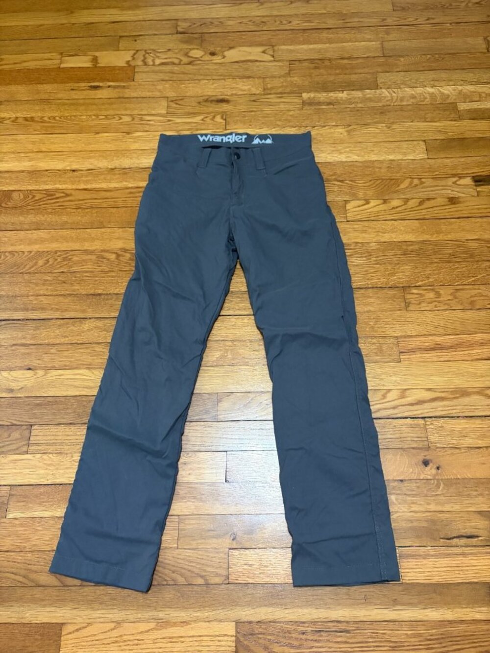 Wrangler Mens Tech Chino Pant Size 30x30 Gray Fleece Lined Stretch Nylon Work